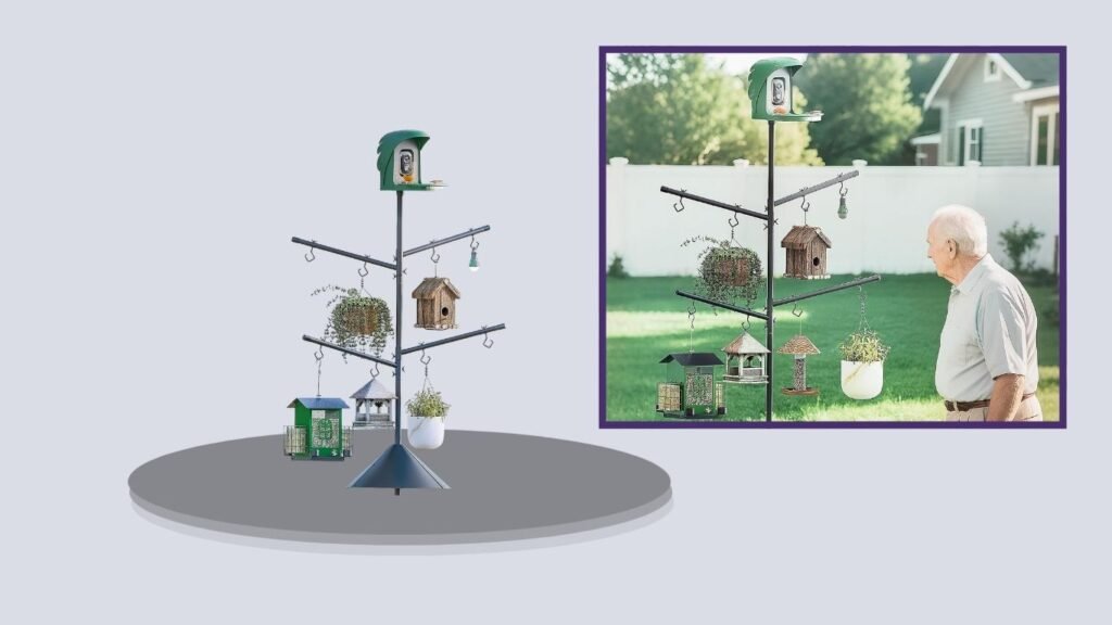 PerchMe 92-Inch Bird Feeder Pole with Squirrel Baffle