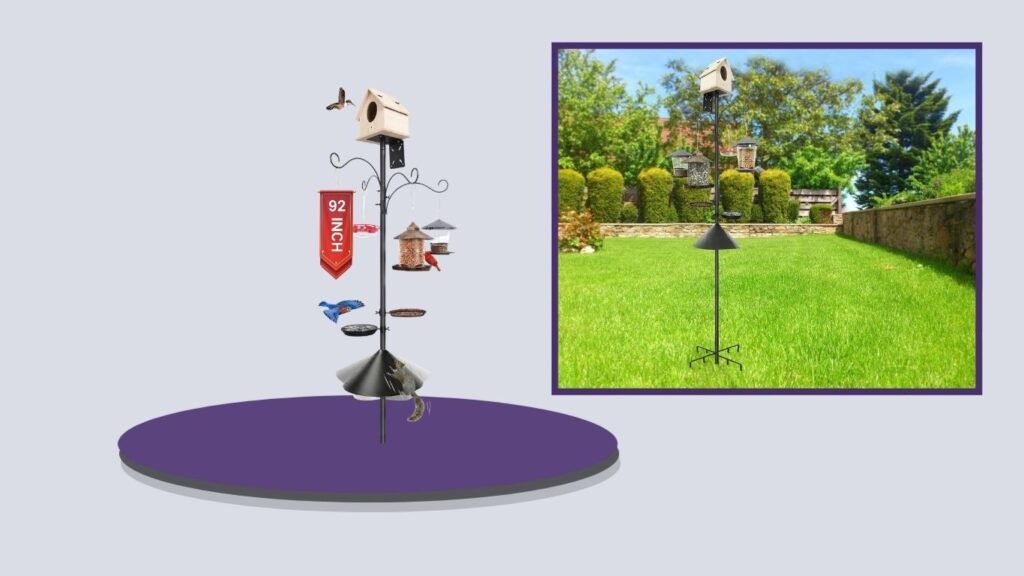 eWonLife 92-Inch Squirrel-Proof Bird Feeder Pole