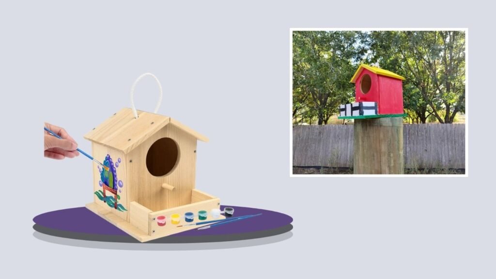 LotFancy Birdhouse Painting Kit with Brushes