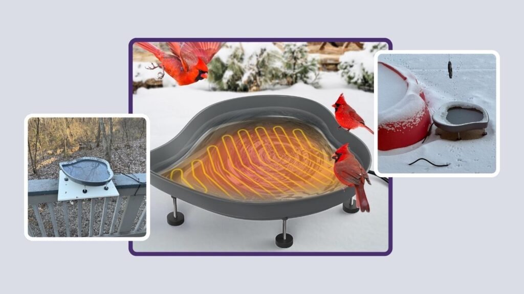 Heated Bird Bath for Outdoors in Winter