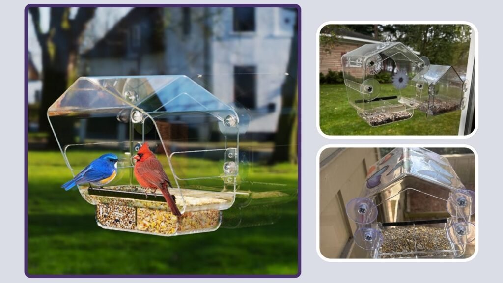 Ermete Adjustable Suction Cup Window Bird Feeder