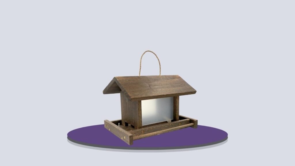 Zeqeey Large-Capacity Wooden Bird Feeder