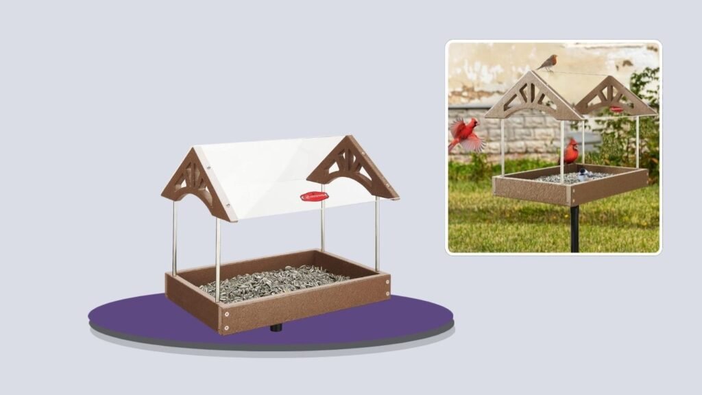 Kingsyard Adjustable Pole-Mounted Platform Bird Feeder