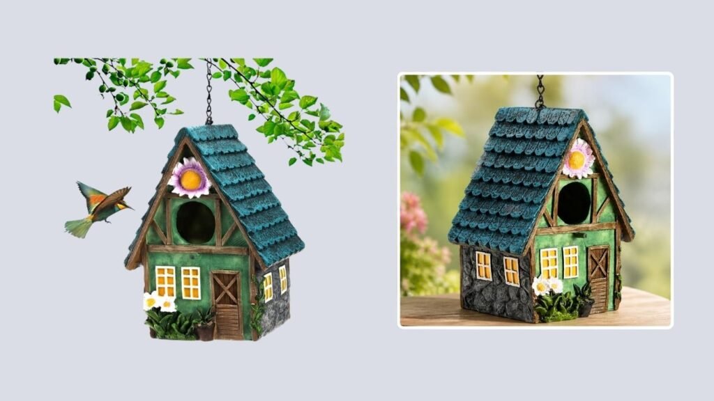 WUWEOT Colorful Resin Hanging Bird House