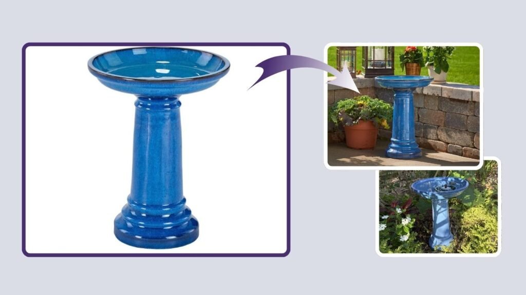 Smart Living 207104-BT Aviatra Ceramic Birdbath