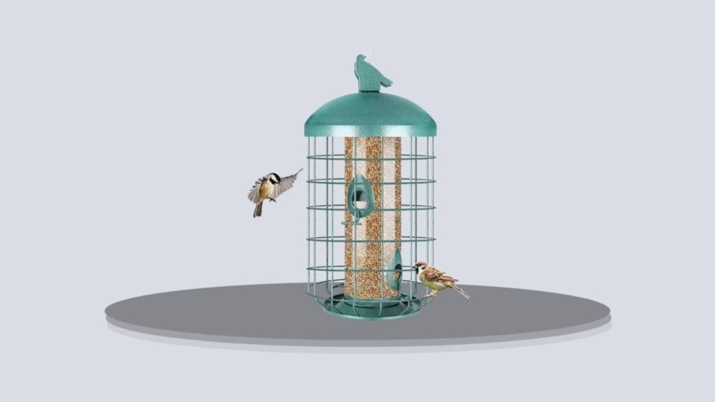 Yinns Waterproof Squirrel-Proof Caged Bird Feeder