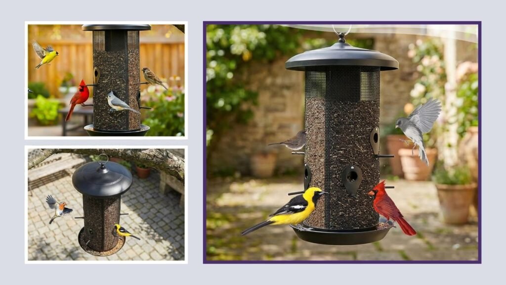 Gtongoko Large-Capacity Metal Bird Feeder