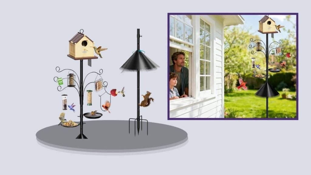 MQHUAYU 108-Inch Squirrel-Proof Bird Feeder Pole