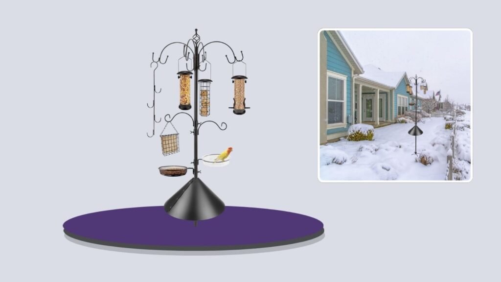MIXXIDEA Deluxe Bird Feeding Station with Squirrel Baffle