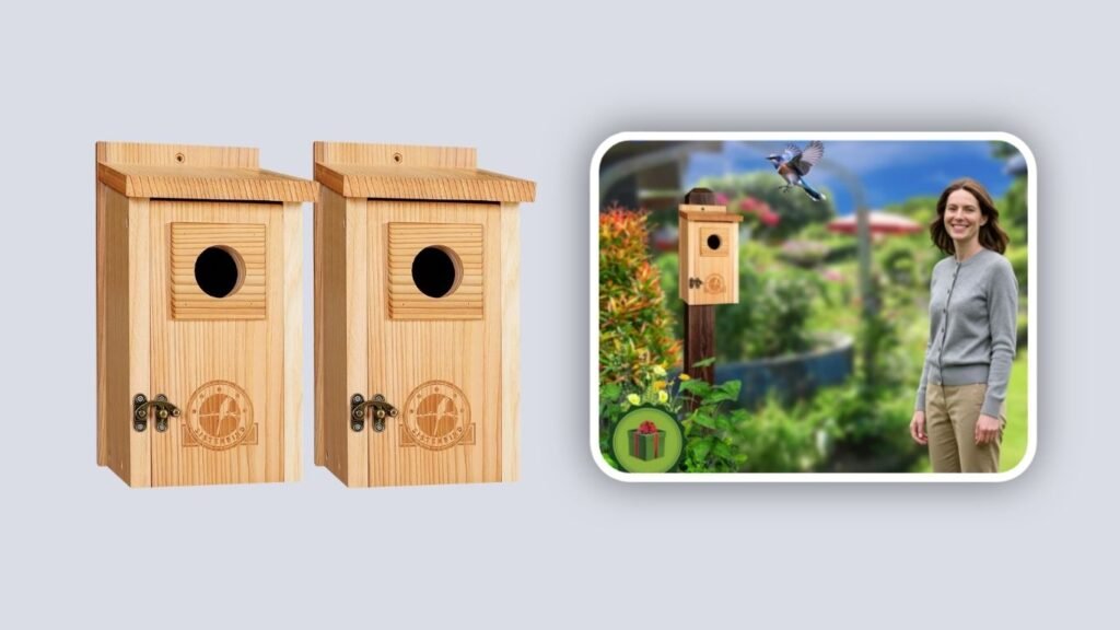  SISTERBIRD Wooden Bluebird House – 2 Pack