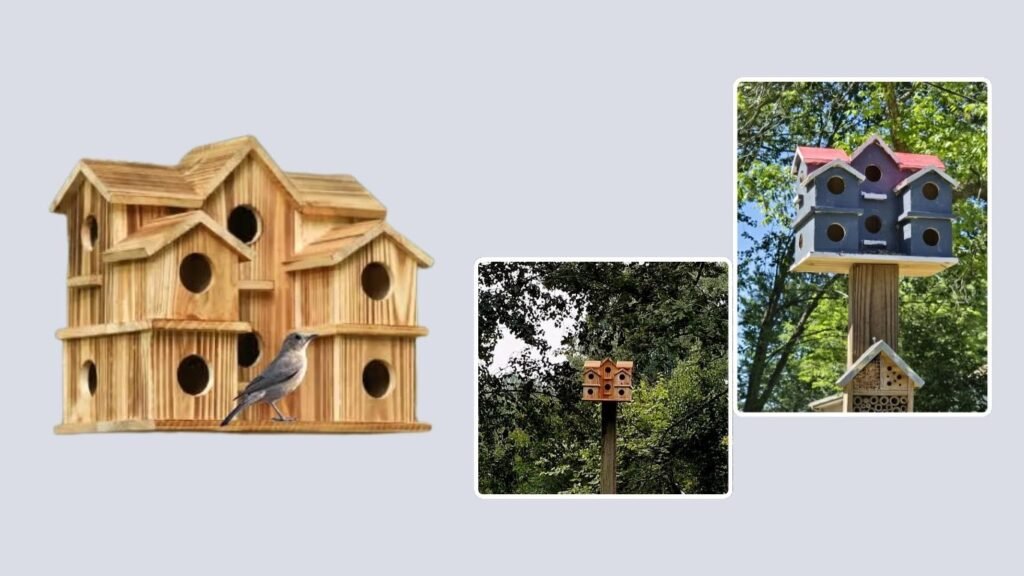 YYYUAN 10-Hole Cedar Bird House
