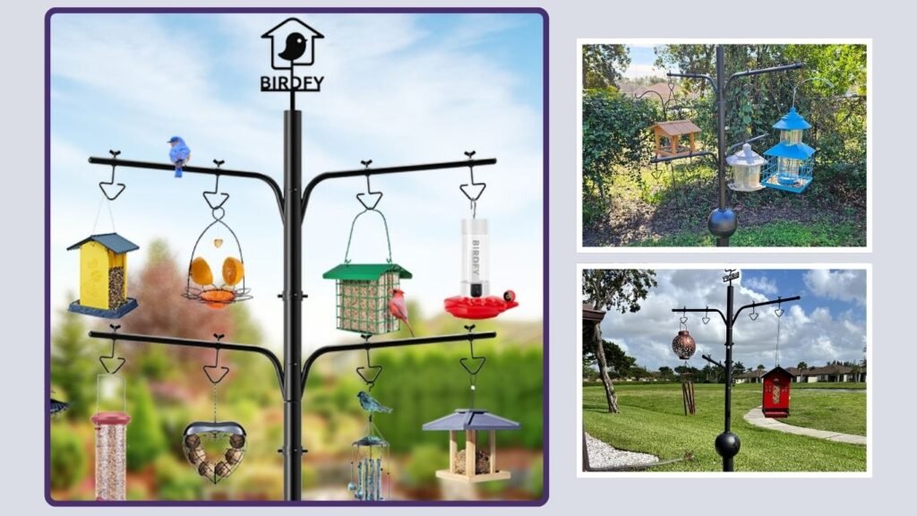 NETVUE Birdfy Rust-Proof Adjustable Bird Feeder Pole