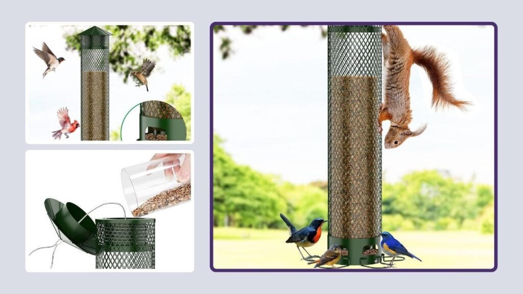 Squirrel-Resistant Hanging Bird Feeder with Large Capacity