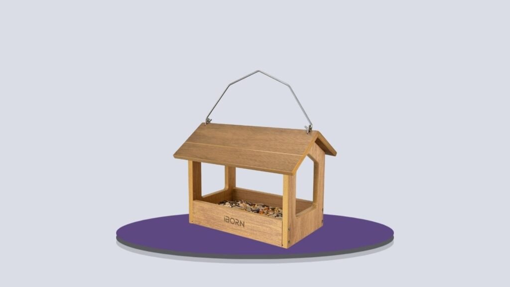 iBorn Pavilion Wooden Bird Feeder
