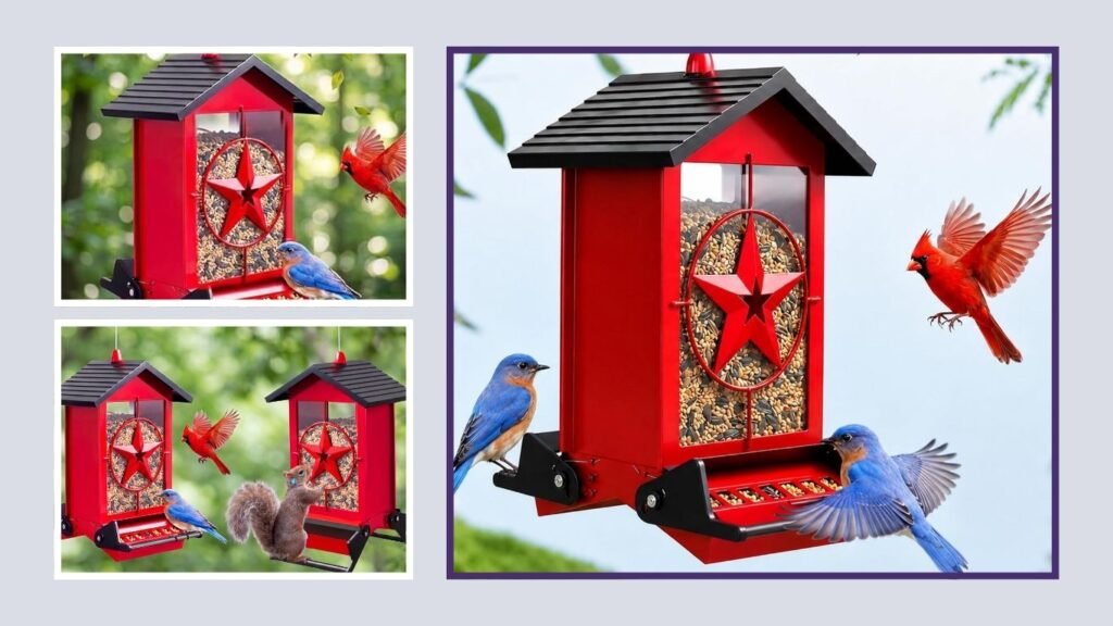 Weight-Activated Squirrel-Proof Metal Bird Feeder