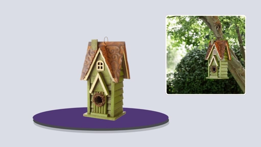Glitzhome 12-Inch Distressed Wooden Bird House