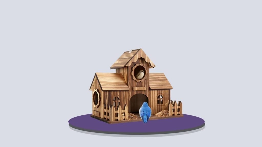 BlueYu One-Piece Wooden Birdhouse