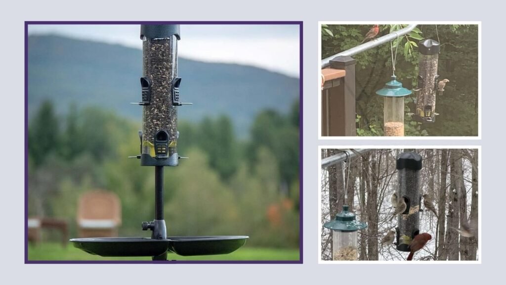 Brome Metal Tube Bird Feeder with Multiple Ports