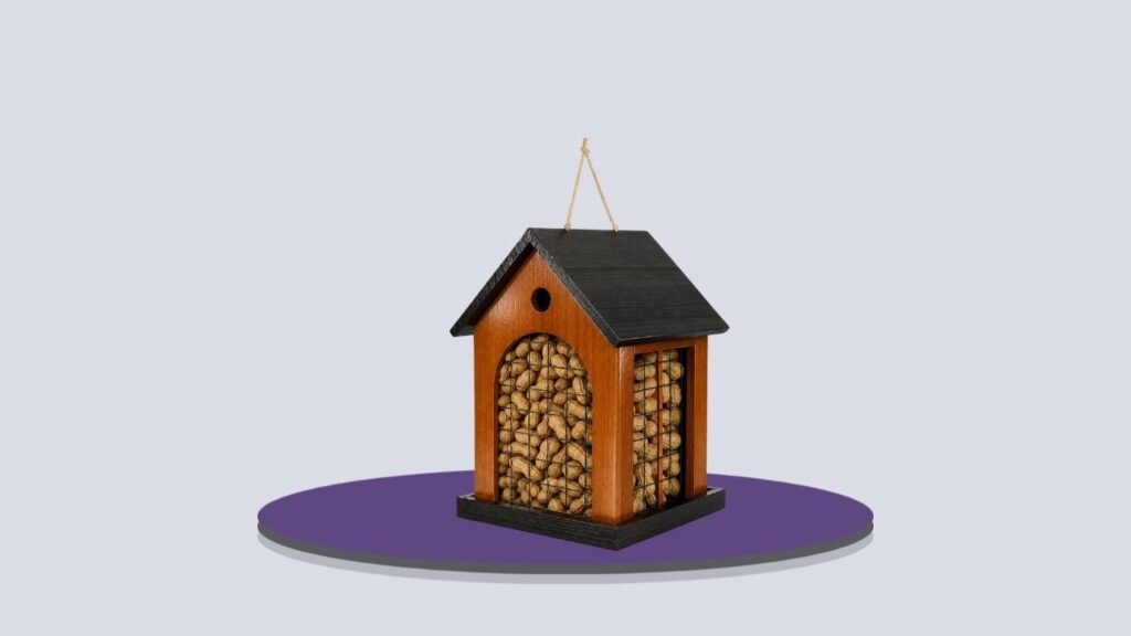Outdoor Wooden Hanging Bird Feeder for Woodpeckers
