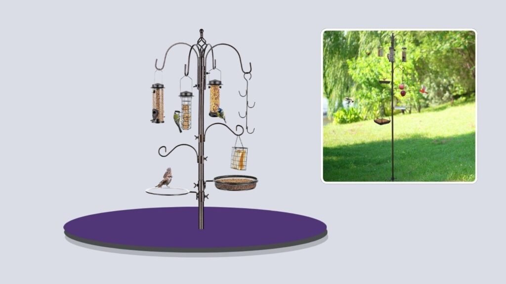 MIXXIDEA 94-Inch Bird Feeding Station with 6 Hooks