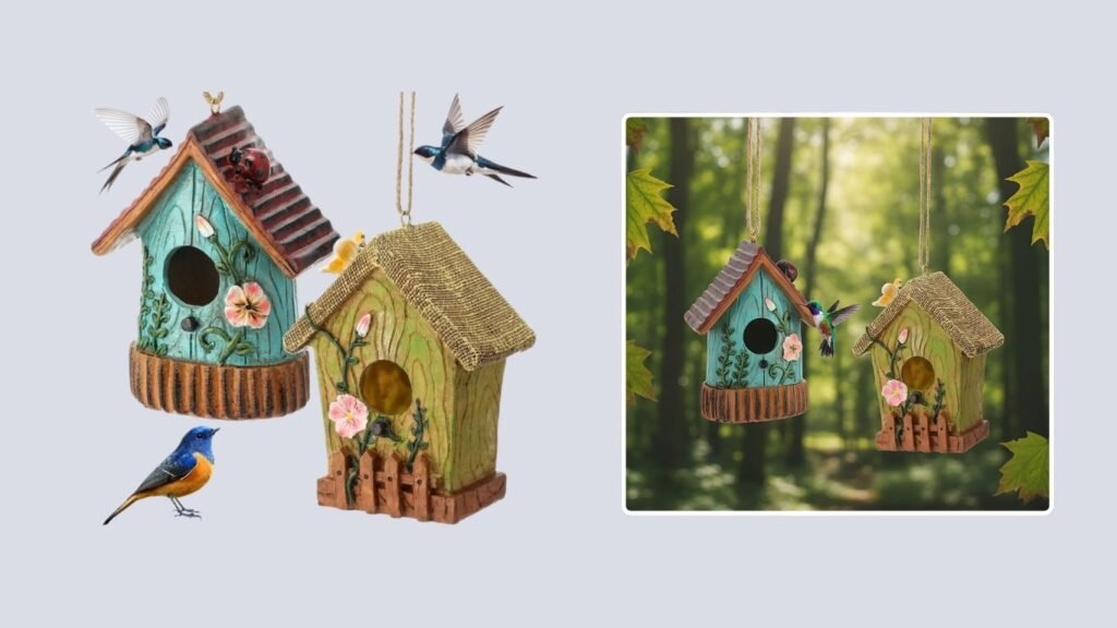 DoubleFill Colorful Decorative Hanging Birdhouse