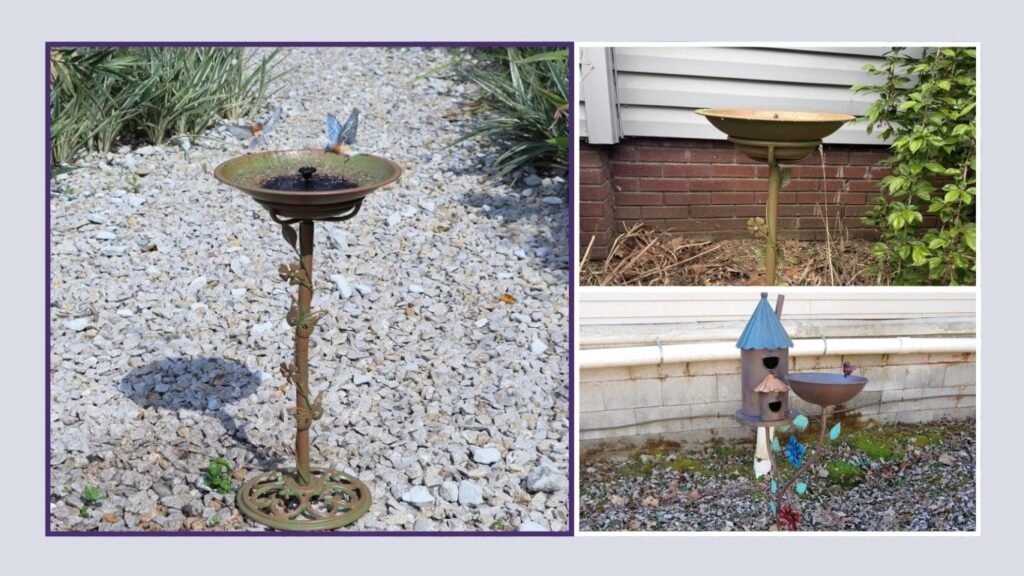 28.5-Inch Solar Bird Bath with Outdoor Fountain