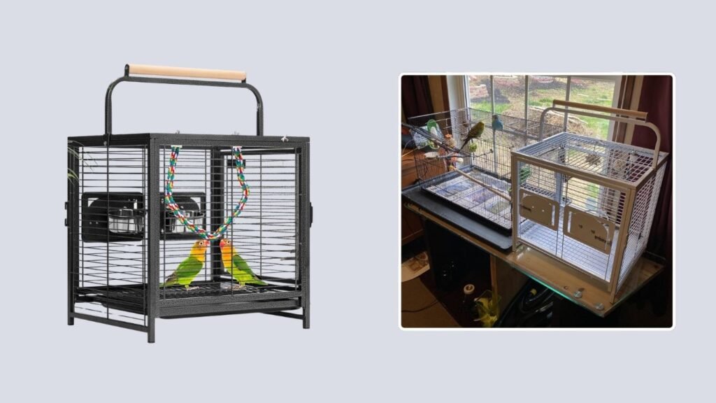 VIVOHOME 19-Inch Wrought Iron Travel Bird Cage