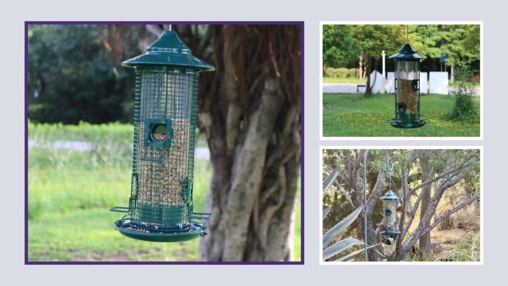 Jarkyfine Metal Outdoor Hanging Tube Bird Feeder