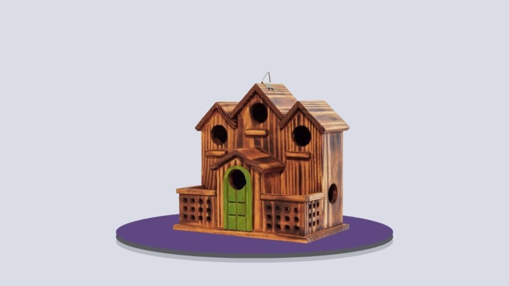  MIXUMON Carbonized Wooden Birdhouse