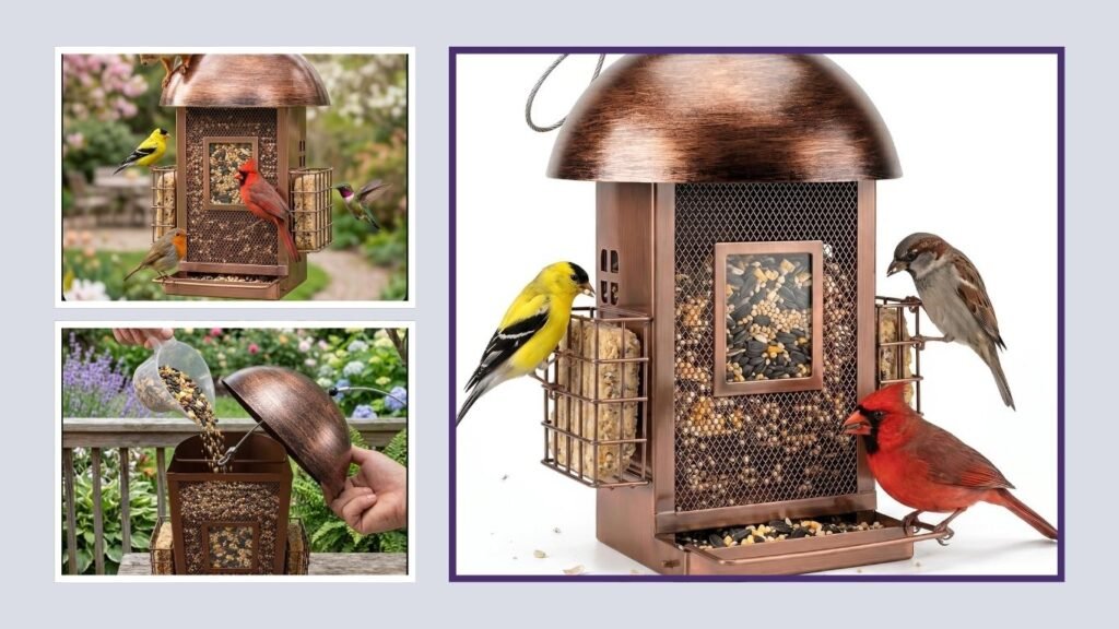 Large-Capacity Outdoor Hanging Metal Bird Feeder