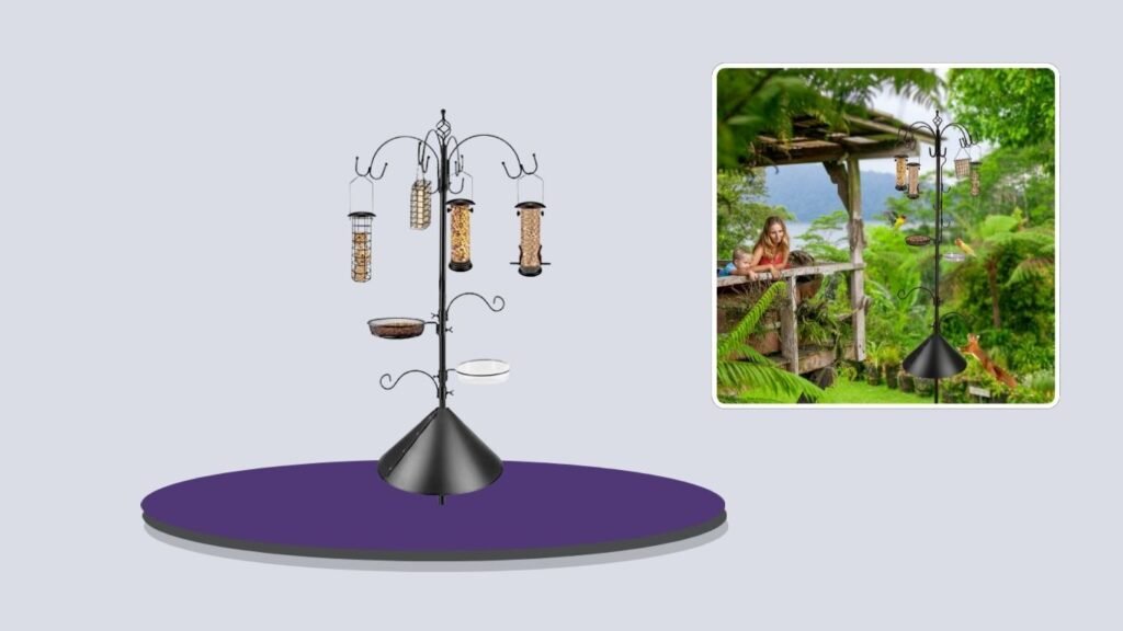 MIXXIDEA Bird Feeding Station with Squirrel Baffle