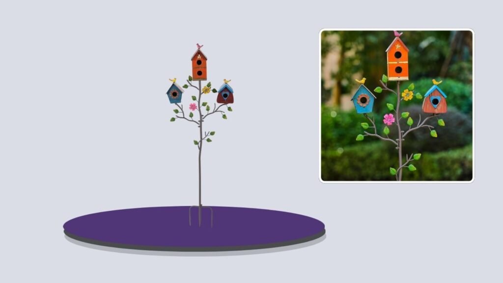 Colorful Multi-Bird House for Outdoors