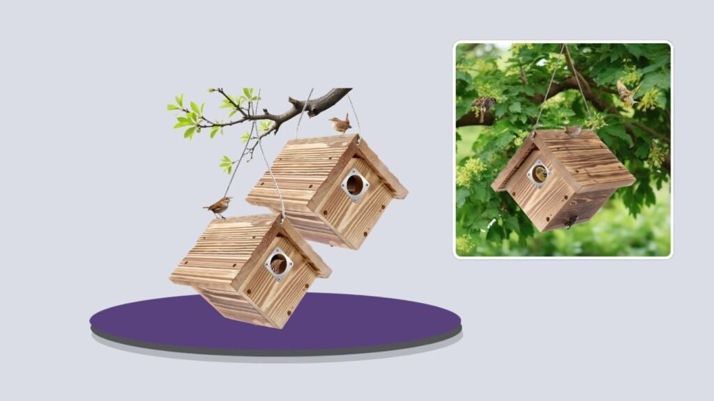 Dreyoo 2-Pack Charcoal Wren Houses