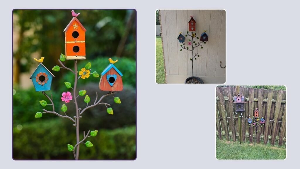 Multi-Bird Outdoor Durable Colorful Birdhouse Pole