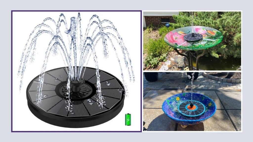  Yzert Battery-Powered Solar Bird Bath Fountain