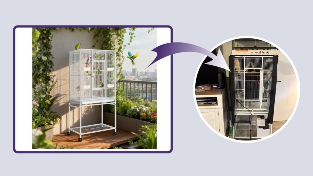 VIVOHOME Wrought Iron Large Flight Bird Cage