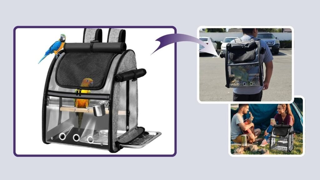  SUERTREE Stainless Steel Mesh Bird Travel Carrier