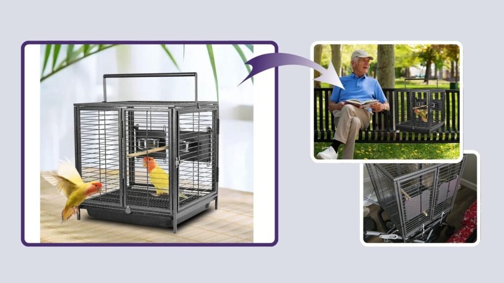 Portable Bird Travel Cage for Canaries and Cockatiels