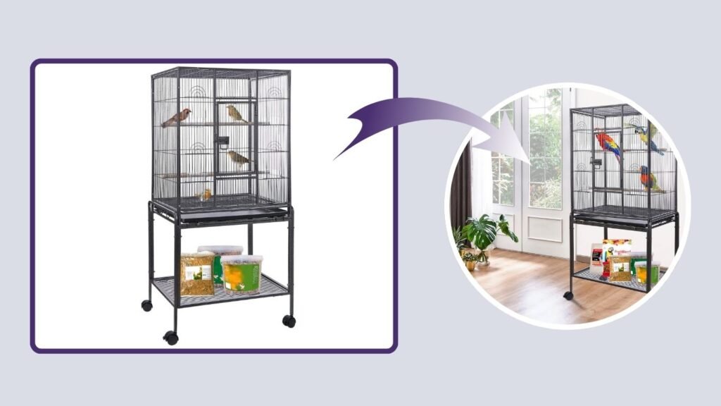 HSM 53-Inch Wrought Iron Large Bird Cage