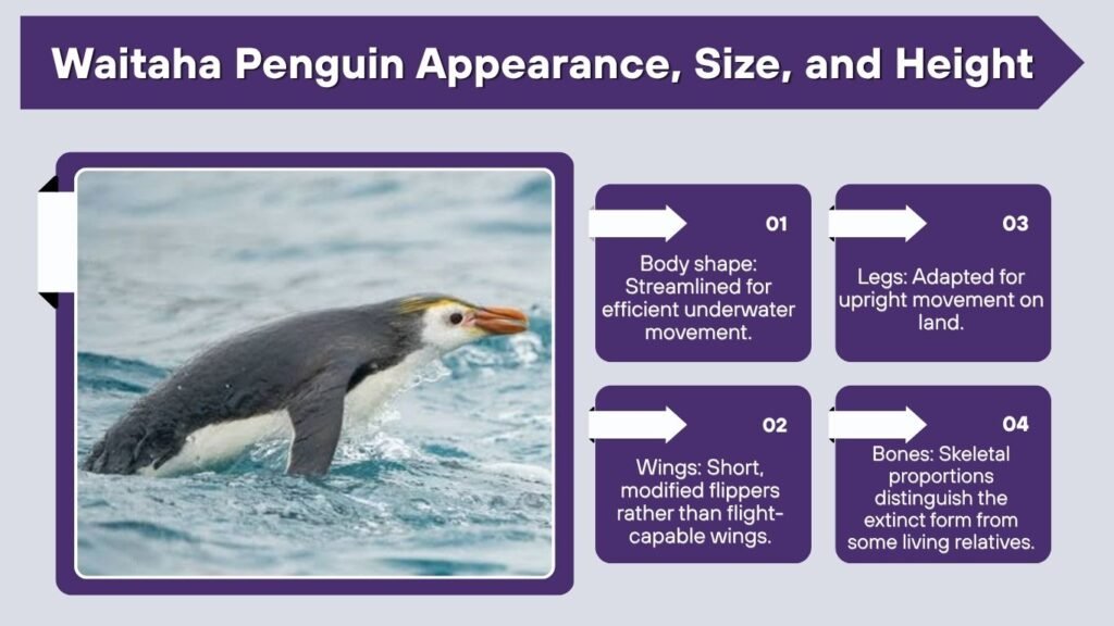 Waitaha Penguin Appearance, Size, and Height